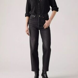 Levi's Ribcage Straight Ankle Jean in Black 30